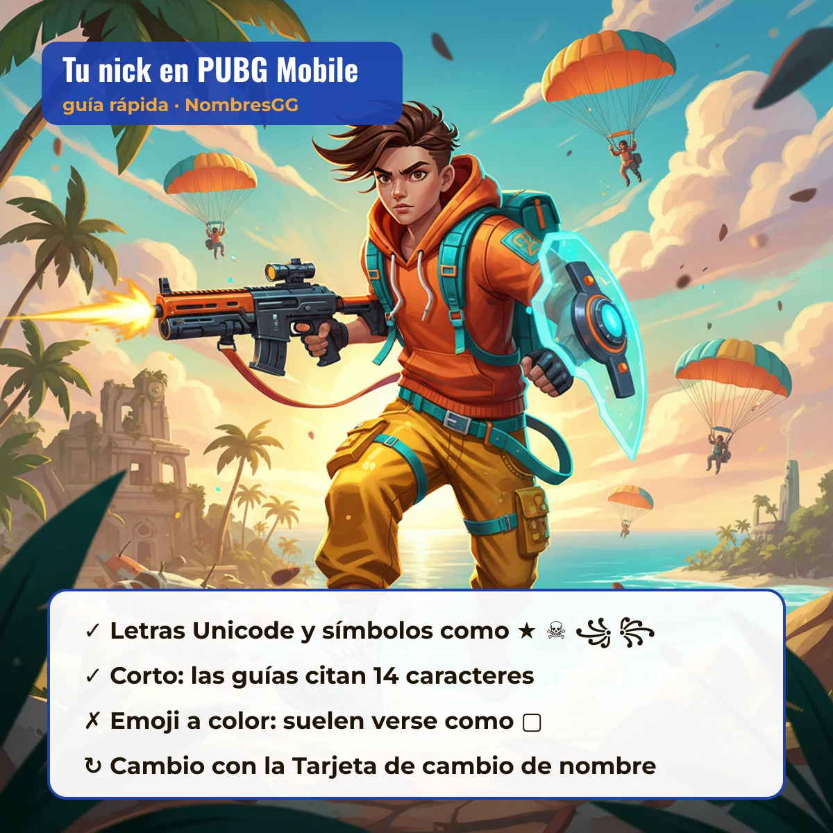 Qué acepta el nombre de PUBG Mobile: letras Unicode, símbolos y límite de caracteres